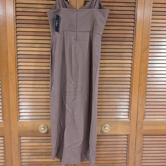 NWT LULUS Midi Dress Size Medium Mauve Purple Spaghetti Sheath Classy Cocktail - Picture 6 of 9